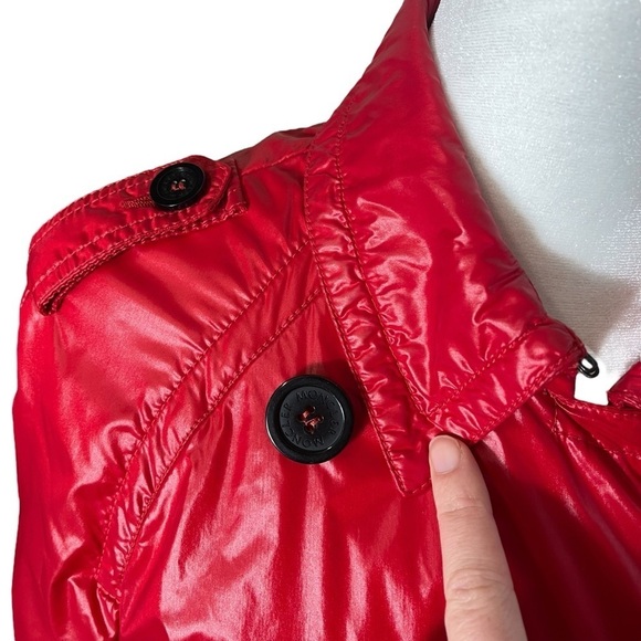 MONCLER Y2K Shiny Nylon Double Breasted Trench Coat Jacket - Picture 5 of 16